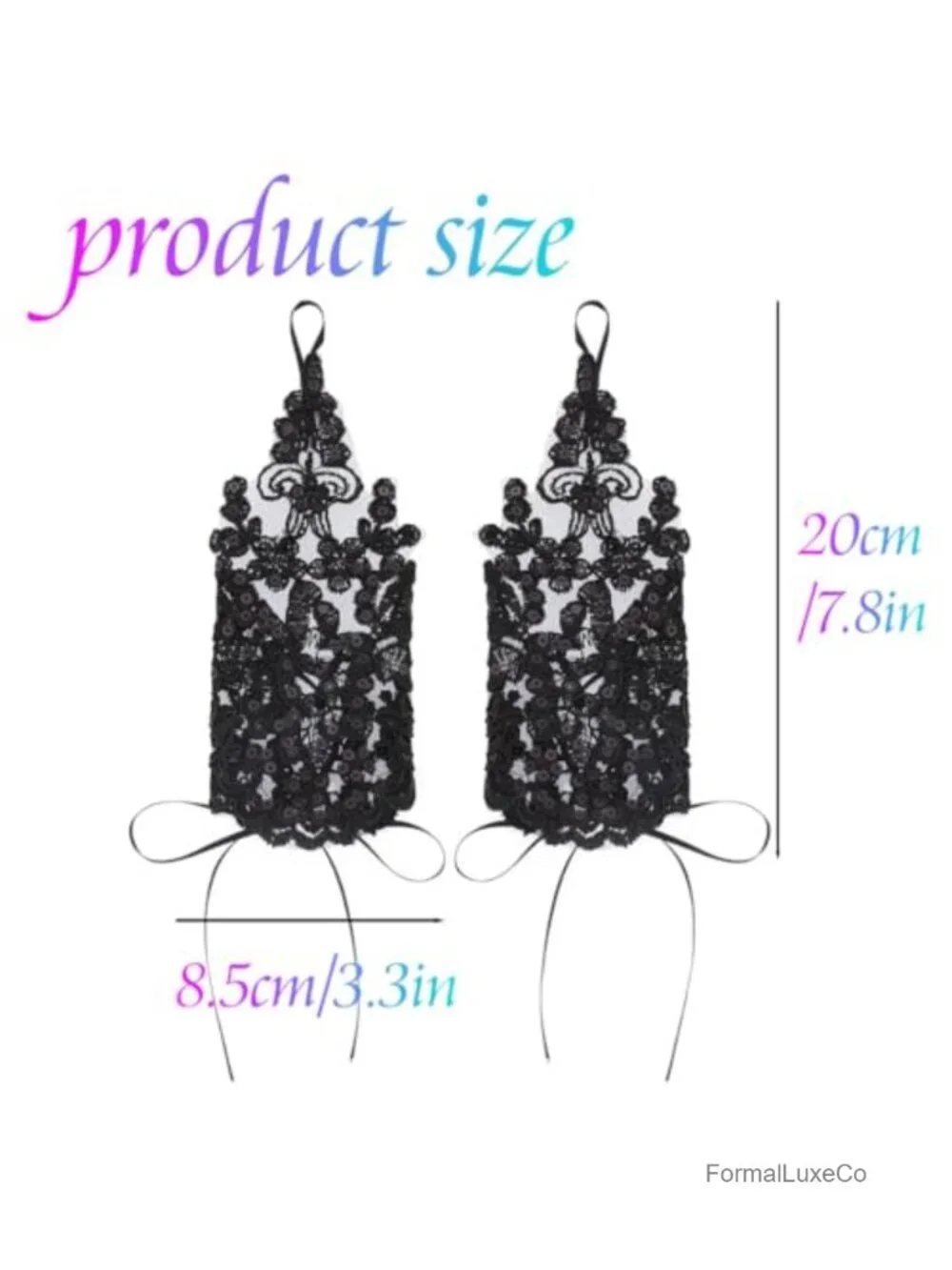Lace Fingerless Sequins Gloves Short Bridal Glove Wedding Party Gift
